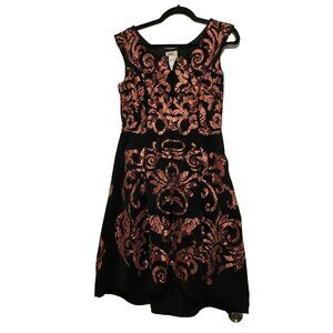 Anthropologie Yoana Baraschi Mirissa Black Orange Burnout Dress 4